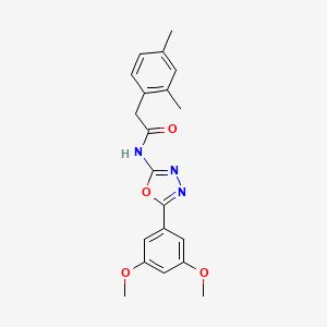 molecular formula C20H21N3O4 B2383670 N-(5-(3,5-二甲氧基苯基)-1,3,4-恶二唑-2-基)-2-(2,4-二甲基苯基)乙酰胺 CAS No. 941941-30-6
