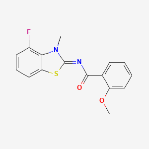 molecular formula C16H13FN2O2S B2383675 N-(4-氟-3-甲基-1,3-苯并噻唑-2-基亚甲基)-2-甲氧基苯甲酰胺 CAS No. 868375-62-6