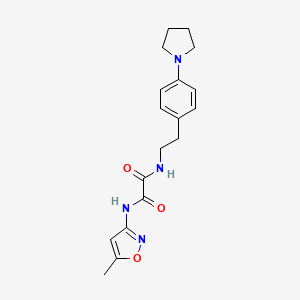 molecular formula C18H22N4O3 B2383676 N1-(5-methylisoxazol-3-yl)-N2-(4-(pyrrolidin-1-yl)phenethyl)oxalamide CAS No. 953987-86-5