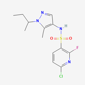 molecular formula C13H16ClFN4O2S B2383677 N-[1-(butan-2-yl)-5-methyl-1H-pyrazol-4-yl]-6-chloro-2-fluoropyridine-3-sulfonamide CAS No. 2094615-12-8