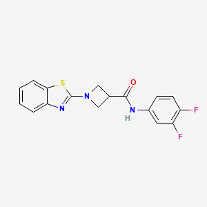 molecular formula C17H13F2N3OS B2383692 1-(benzo[d]thiazol-2-yl)-N-(3,4-difluorophenyl)azetidine-3-carboxamide CAS No. 1286709-59-8