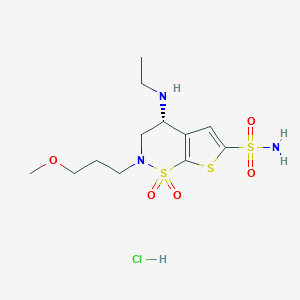molecular formula C12H22ClN3O5S3 B023837 溴莫尼定盐酸盐 CAS No. 150937-43-2
