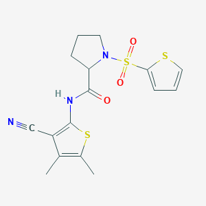 N-(3-cyano-4,5-dimethylthiophen-2-yl)-1-(thiophen-2-ylsulfonyl)pyrrolidine-2-carboxamide