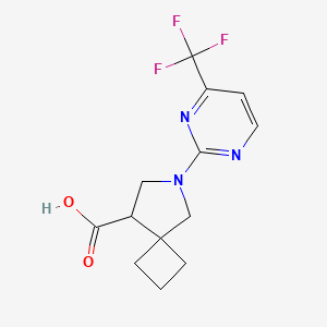 molecular formula C13H14F3N3O2 B2383708 6-(4-(Trifluoromethyl)pyrimidin-2-yl)-6-azaspiro[3.4]octane-8-carboxylic acid CAS No. 2034225-11-9