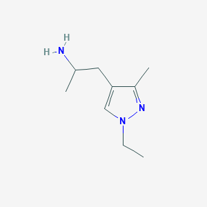 molecular formula C9H17N3 B2383711 1-(1-Ethyl-3-methyl-1H-pyrazol-4-yl)propan-2-amine CAS No. 1378239-51-0