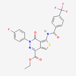 Ethyl 3-(4-fluorophenyl)-4-oxo-5-(4-(trifluoromethyl)benzamido)-3,4-dihydrothieno[3,4-d]pyridazine-1-carboxylate