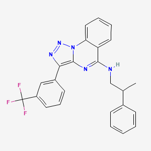 molecular formula C25H20F3N5 B2383714 N-(2-phenylpropyl)-3-[3-(trifluoromethyl)phenyl][1,2,3]triazolo[1,5-a]quinazolin-5-amine CAS No. 866844-73-7