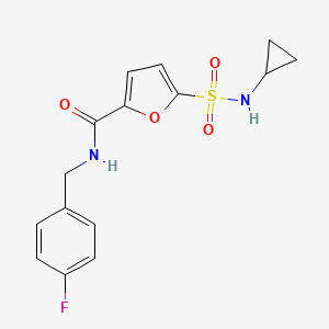 molecular formula C15H15FN2O4S B2383723 5-(N-cyclopropylsulfamoyl)-N-(4-fluorobenzyl)furan-2-carboxamide CAS No. 1170804-94-0
