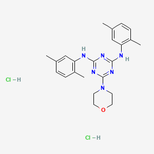 molecular formula C23H30Cl2N6O B2383728 N2,N4-bis(2,5-dimethylphenyl)-6-morpholino-1,3,5-triazine-2,4-diamine dihydrochloride CAS No. 1215684-41-5