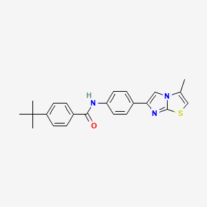 molecular formula C23H23N3OS B2383730 4-(叔丁基)-N-(4-(3-甲基咪唑并[2,1-b]噻唑-6-基)苯基)苯甲酰胺 CAS No. 920450-97-1
