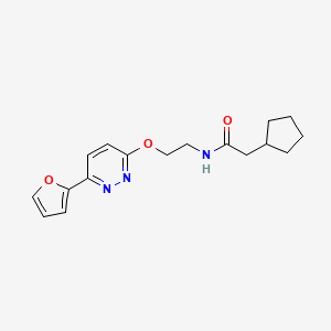 2-cyclopentyl-N-(2-((6-(furan-2-yl)pyridazin-3-yl)oxy)ethyl)acetamide