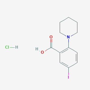 molecular formula C12H15ClINO2 B2383734 5-Iodo-2-(piperidin-1-yl)benzoic acid hydrochloride CAS No. 1909318-94-0