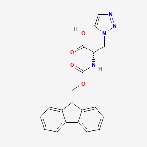molecular formula C20H18N4O4 B2383736 (2S)-2-(9H-Fluoren-9-ylmethoxycarbonylamino)-3-(triazol-1-yl)propanoic acid CAS No. 2381105-12-8