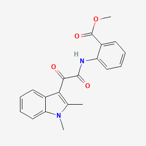 molecular formula C20H18N2O4 B2383738 Methyl 2-[[2-(1,2-dimethylindol-3-yl)-2-oxoacetyl]amino]benzoate CAS No. 862831-61-6