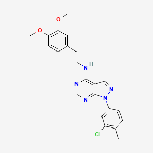 molecular formula C22H22ClN5O2 B2383740 1-(3-chloro-4-methylphenyl)-N-[2-(3,4-dimethoxyphenyl)ethyl]-1H-pyrazolo[3,4-d]pyrimidin-4-amine CAS No. 890890-87-6