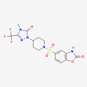 5-((4-(4-methyl-5-oxo-3-(trifluoromethyl)-4,5-dihydro-1H-1,2,4-triazol-1-yl)piperidin-1-yl)sulfonyl)benzo[d]oxazol-2(3H)-one