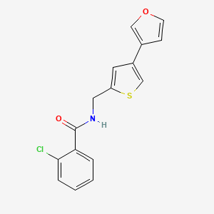 2-Chloro-N-[[4-(furan-3-yl)thiophen-2-yl]methyl]benzamide