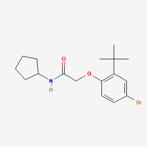 molecular formula C17H24BrNO2 B2383748 2-[2-(tert-butyl)-4-bromophenoxy]-N-cyclopentylacetamide CAS No. 302949-69-5