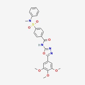 molecular formula C25H24N4O7S B2383760 4-[甲基(苯基)磺酰胺基]-N-[5-(3,4,5-三甲氧基苯基)-1,3,4-恶二唑-2-基]苯甲酰胺 CAS No. 533871-32-8