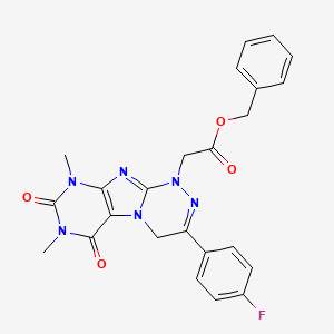 molecular formula C24H21FN6O4 B2383761 benzyl 2-[3-(4-fluorophenyl)-7,9-dimethyl-6,8-dioxo-4H-purino[8,7-c][1,2,4]triazin-1-yl]acetate CAS No. 898443-78-2