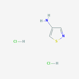 molecular formula C3H6Cl2N2S B2383767 1,2-Thiazol-4-amine dihydrochloride CAS No. 1955519-82-0