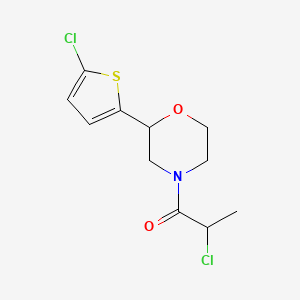 molecular formula C11H13Cl2NO2S B2383777 2-Chloro-1-[2-(5-chlorothiophen-2-yl)morpholin-4-yl]propan-1-one CAS No. 2411253-99-9
