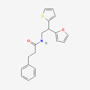 N-[2-(furan-2-yl)-2-(thiophen-2-yl)ethyl]-3-phenylpropanamide