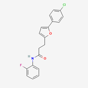 3-(5-(4-chlorophenyl)furan-2-yl)-N-(2-fluorophenyl)propanamide