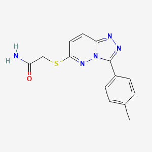 molecular formula C14H13N5OS B2383785 2-((3-(对甲苯基)-[1,2,4]三唑并[4,3-b]哒嗪-6-基)硫代)乙酰胺 CAS No. 852375-39-4