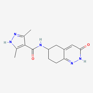 3,5-dimethyl-N-(3-oxo-2,3,5,6,7,8-hexahydrocinnolin-6-yl)-1H-pyrazole-4-carboxamide