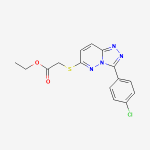 molecular formula C15H13ClN4O2S B2383793 Ethyl 2-((3-(4-chlorophenyl)-[1,2,4]triazolo[4,3-b]pyridazin-6-yl)thio)acetate CAS No. 852373-57-0