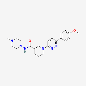 molecular formula C22H30N6O2 B2383794 1-[6-(4-Methoxyphenyl)pyridazin-3-yl]-N-(4-methylpiperazin-1-yl)piperidine-3-carboxamide CAS No. 1105213-42-0