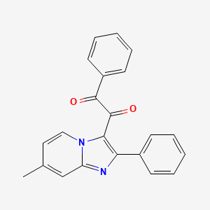 molecular formula C22H16N2O2 B2383801 1-(7-甲基-2-苯基咪唑并[1,2-a]吡啶-3-基)-2-苯基乙二酮 CAS No. 1850276-58-2