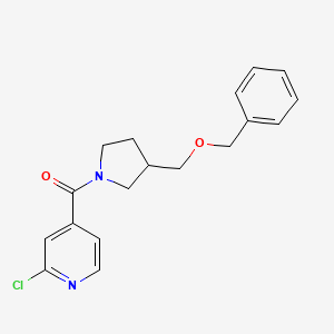 molecular formula C18H19ClN2O2 B2383802 (2-Chloropyridin-4-yl)-[3-(phenylmethoxymethyl)pyrrolidin-1-yl]methanone CAS No. 1436144-73-8