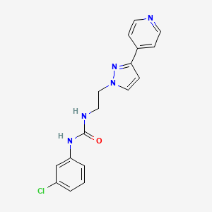 molecular formula C17H16ClN5O B2383803 1-(3-chlorophenyl)-3-(2-(3-(pyridin-4-yl)-1H-pyrazol-1-yl)ethyl)urea CAS No. 1448133-90-1