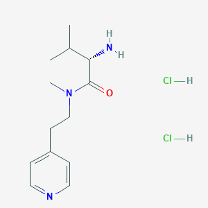 molecular formula C13H23Cl2N3O B2383805 (2S)-2-amino-N,3-dimethyl-N-[2-(pyridin-4-yl)ethyl]butanamide dihydrochloride CAS No. 1423040-79-2
