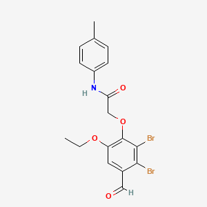 molecular formula C18H17Br2NO4 B2383809 2-(2,3-dibromo-6-ethoxy-4-formylphenoxy)-N-(4-methylphenyl)acetamide CAS No. 832673-73-1