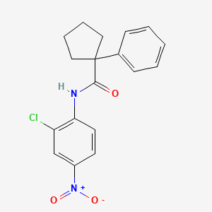 molecular formula C18H17ClN2O3 B2383810 N-(2-氯-4-硝基苯基)(苯基环戊基)甲酰胺 CAS No. 1023575-31-6