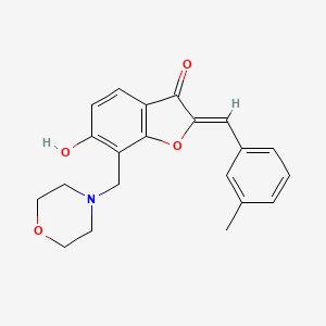 molecular formula C21H21NO4 B2383817 (Z)-6-hydroxy-2-(3-methylbenzylidene)-7-(morpholinomethyl)benzofuran-3(2H)-one CAS No. 896805-59-7