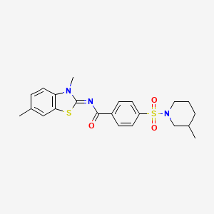 (E)-N-(3,6-dimethylbenzo[d]thiazol-2(3H)-ylidene)-4-((3-methylpiperidin-1-yl)sulfonyl)benzamide