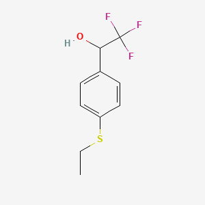 molecular formula C10H11F3OS B2383828 1-[4-(Ethylsulfanyl)phenyl]-2,2,2-trifluoroethan-1-ol CAS No. 1555441-19-4