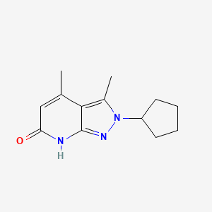 molecular formula C13H17N3O B2383831 2-Cyclopentyl-3,4-dimethyl-2H-pyrazolo[3,4-b]pyridin-6(7H)-one CAS No. 1018163-64-8