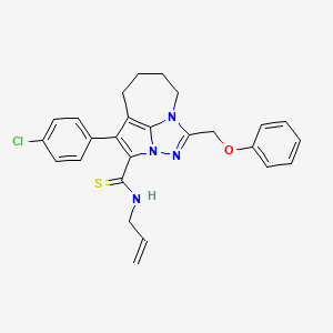 molecular formula C26H25ClN4OS B2383832 N-烯丙基-1-(4-氯苯基)-4-(苯氧基甲基)-5,6,7,8-四氢-2a,3,4a-三氮杂环戊并[cd]茚满-2-甲硫代酰胺 CAS No. 539810-08-7