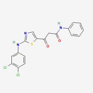 B2383834 3-[2-(3,4-dichloroanilino)-1,3-thiazol-5-yl]-3-oxo-N-phenylpropanamide CAS No. 241132-49-0