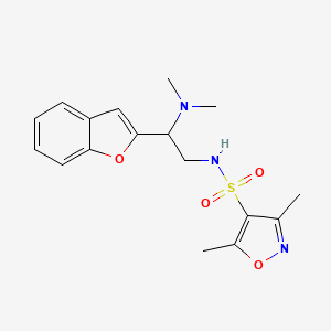 molecular formula C17H21N3O4S B2383841 N-(2-(benzofuran-2-yl)-2-(dimethylamino)ethyl)-3,5-dimethylisoxazole-4-sulfonamide CAS No. 2034612-81-0