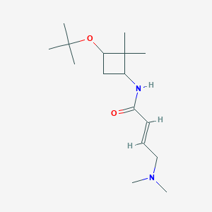 (E)-4-(Dimethylamino)-N-[2,2-dimethyl-3-[(2-methylpropan-2-yl)oxy]cyclobutyl]but-2-enamide