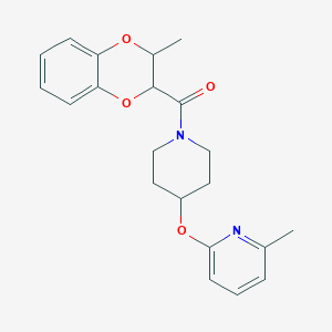 (3-Methyl-2,3-dihydrobenzo[b][1,4]dioxin-2-yl)(4-((6-methylpyridin-2-yl)oxy)piperidin-1-yl)methanone