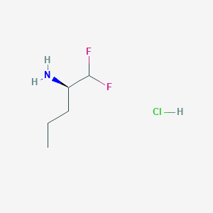 molecular formula C5H12ClF2N B2383858 (2R)-1,1-Difluoropentan-2-amine;hydrochloride CAS No. 2411179-56-9