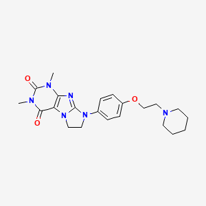 1,3-Dimethyl-8-[4-(2-piperidylethoxy)phenyl]-1,3,5-trihydroimidazolidino[1,2-h]purine-2,4-dione