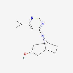 molecular formula C14H19N3O B2383864 (1R,5S)-8-(6-cyclopropylpyrimidin-4-yl)-8-azabicyclo[3.2.1]octan-3-ol CAS No. 2189368-25-8